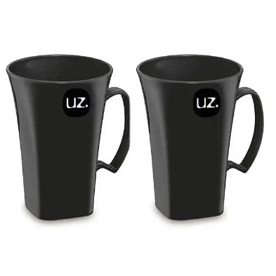 Kit 2 Canecas Cappuccino com Alça Preta UZ em Oferta na Shopee