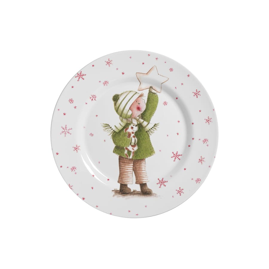 Conjunto com 6 Pratos de Sobremesa Sweet Christmas Natal Ø21cm