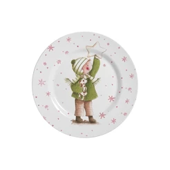 Conjunto com 6 Pratos de Sobremesa Sweet Christmas Natal Ø21cm Cerâmica Alleanza