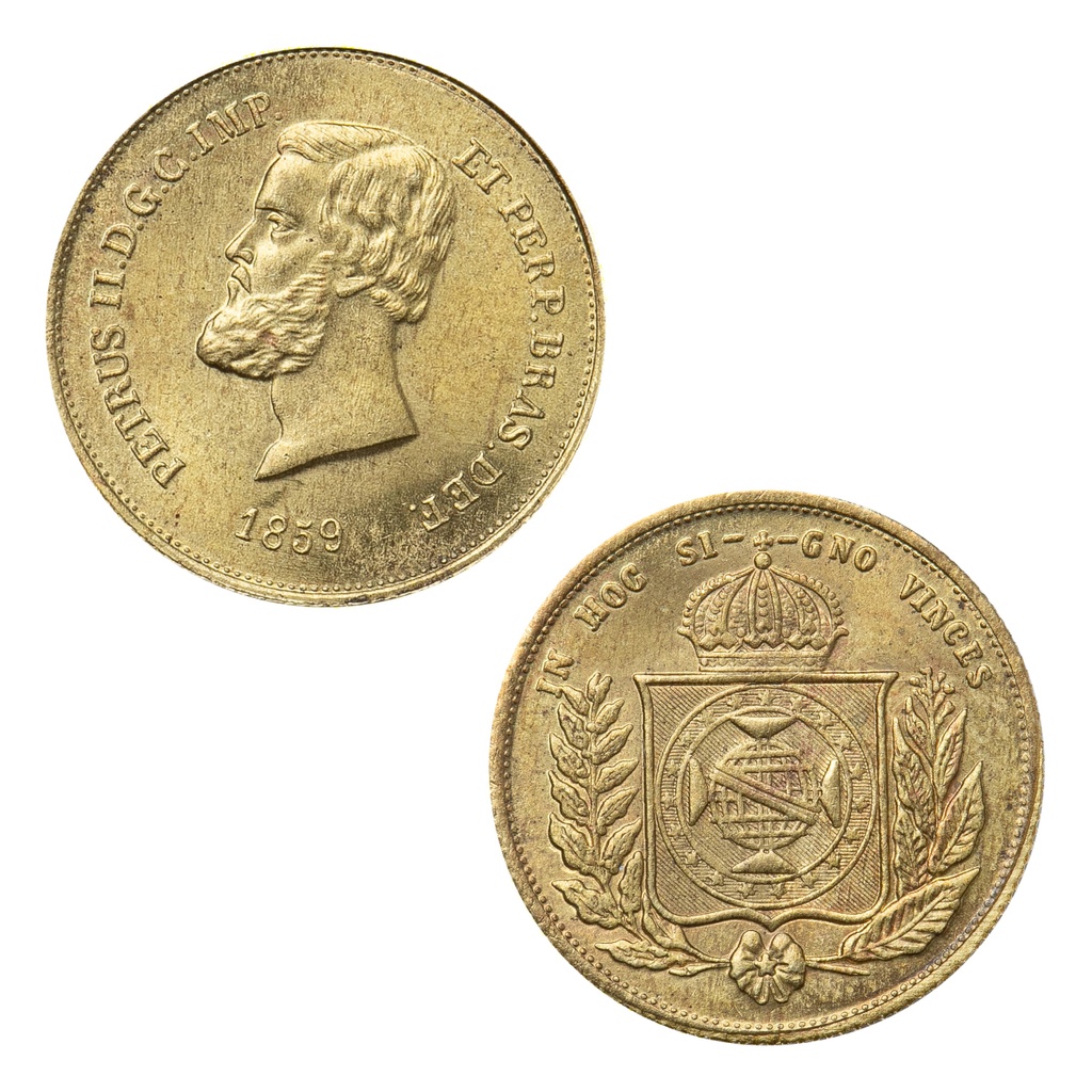 Moeda 5000 Réis Império 1859 - 20,1mm - Terceiro Tipo - Cópia