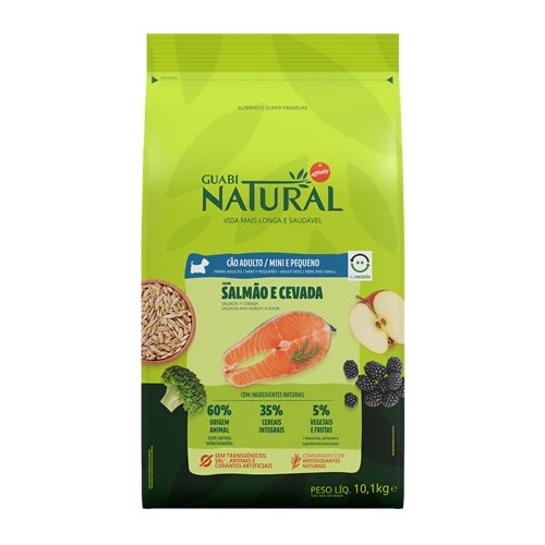 Ração Guabi Natural Cães Adultos de Porte Mini e Pequeno Salmão e Cevada 10,1kg