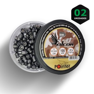 Kit 2 cx Chumbinhos Falcon 6.0 mm Chumbo Pressão - 200 unidades