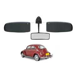 Retrovisor Interno + Quebra Sol Preto Fusca Até 1974