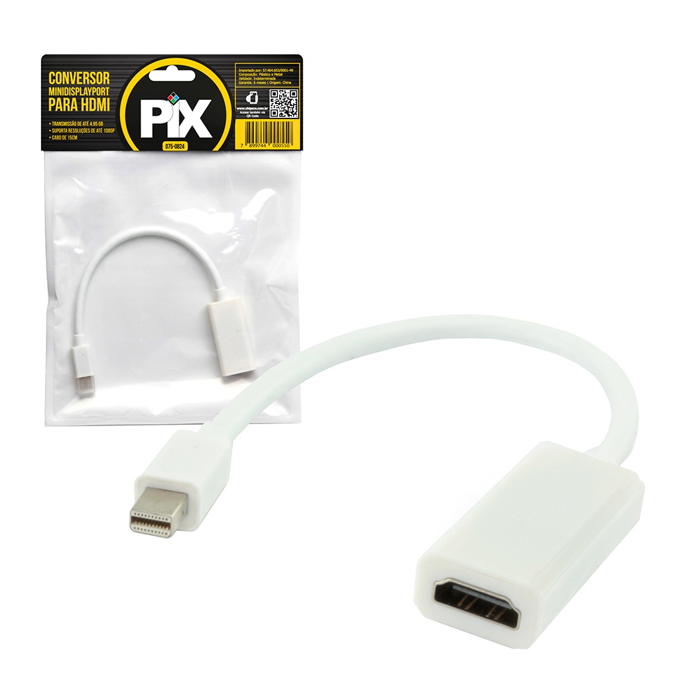 Cabo Adaptador Conversor Mini DisplayPort para Hdmi Fêmea