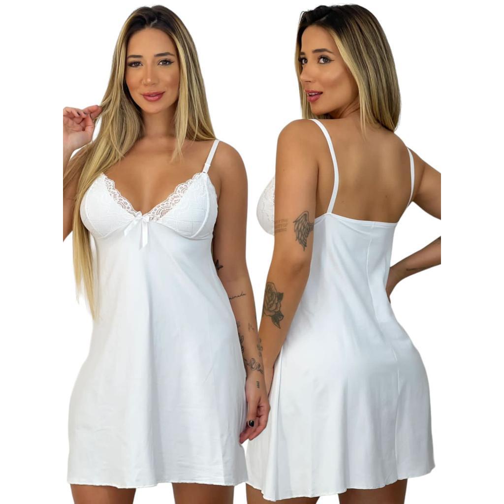 kit 2 Camisola Premium Sensual | com Renda Sem Bojo Linha Noite
