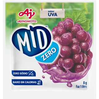 Refresco em Pó MID Zero Açúcar Sabor Uva 8g