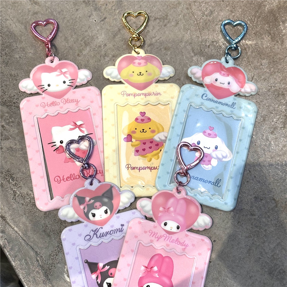 Ins Love Angel Cartoon Porta-Cartões Em PVC Fofo De 3 Polegadas Idol Pequeno Protetor De Pingente De Armazenamento em Oferta na Shopee