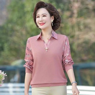 Casual Plus Size Manga Longa Mulheres Impresso Blusa Camisas