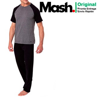 Pijama Masculino Calça Camiseta Raglan Manga Curta Mash