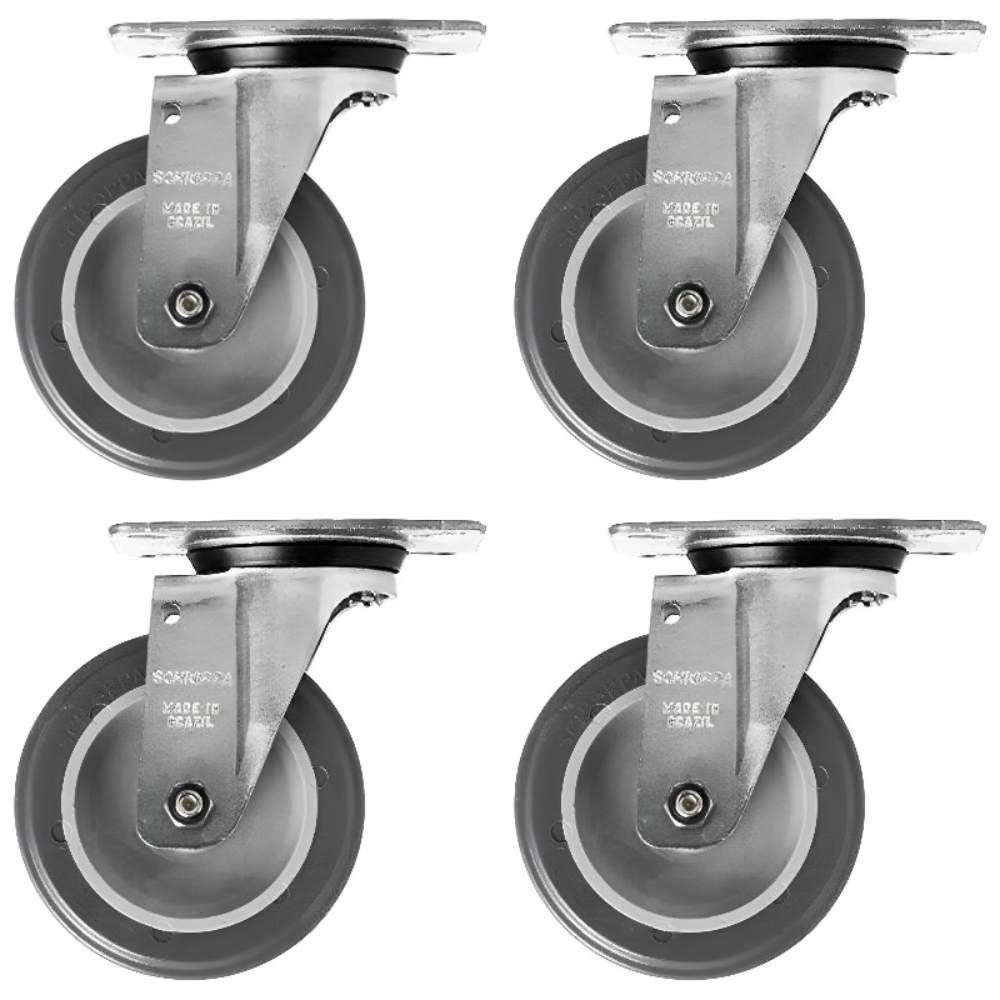 Rodizio Giratório 4 Peças 6 POL PVC para até 85kg - GL612-BP SCHIOPPA em Oferta na Shopee