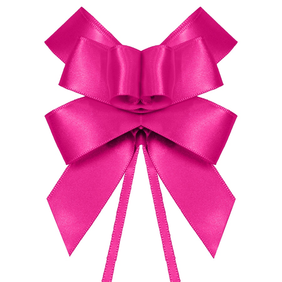 Laço Fácil de Fita de Cetim - Rosa Neon - 22mm - 5 unidades - Progresso - Rizzo - Stationery