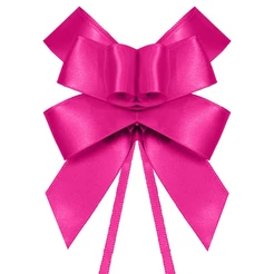 Laço Fácil de Fita de Cetim - Rosa Neon - 22mm - 5 unidades - Progresso - Rizzo