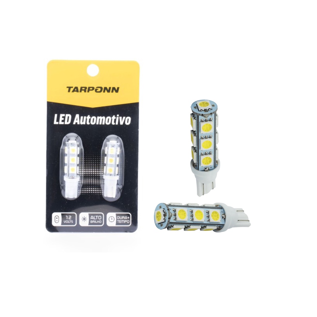 Par Lâmpada Led Farolete Pingo T10 13 Leds 5050 12v em Oferta na Shopee