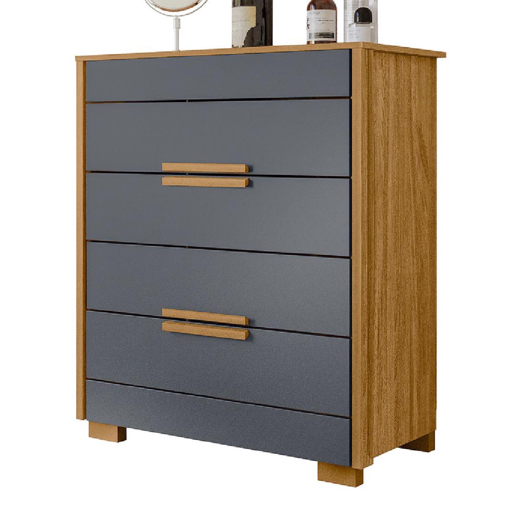 Cômoda Dhara 4 Gavetas Moval Freijó / Cinza em Oferta na Shopee