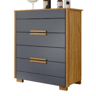 Cômoda Dhara 4 Gavetas Moval Freijó / Cinza em Oferta na Shopee