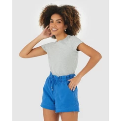 Blusa Básica Feminina Baby Look Em Algodão