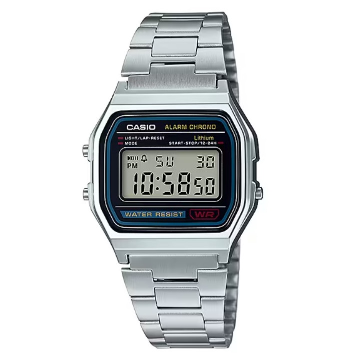Relógio de Pulso Casio Vintage Digital Unissex Original Tendência Estilo Homem Mulher A158WA-1DF