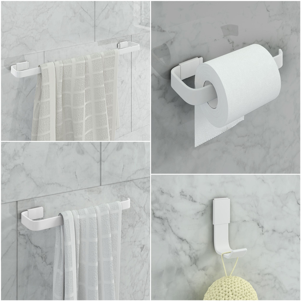 Kit De Acessórios Para Banheiro Linha Stander 4 Peças Branco