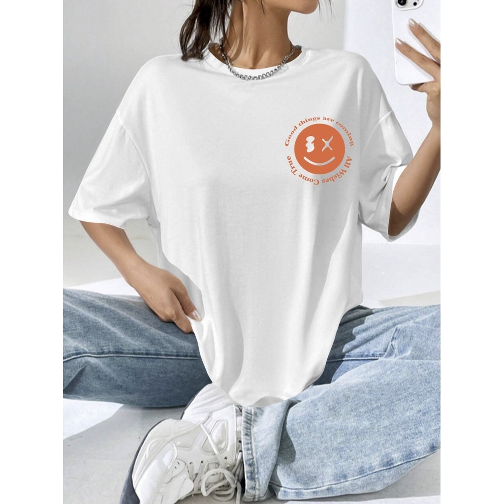 T-Shirt Branca Oversized Larga Roupa Blusa Academia Street Wear Esportiva Confortavel Life Style