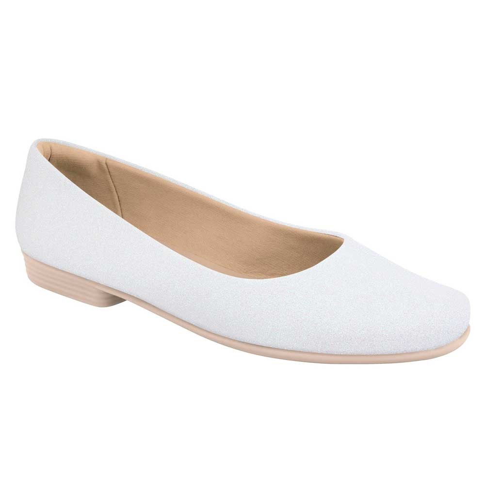Sapatilha Feminina Napa Glitter Branco Piccadilly 250115