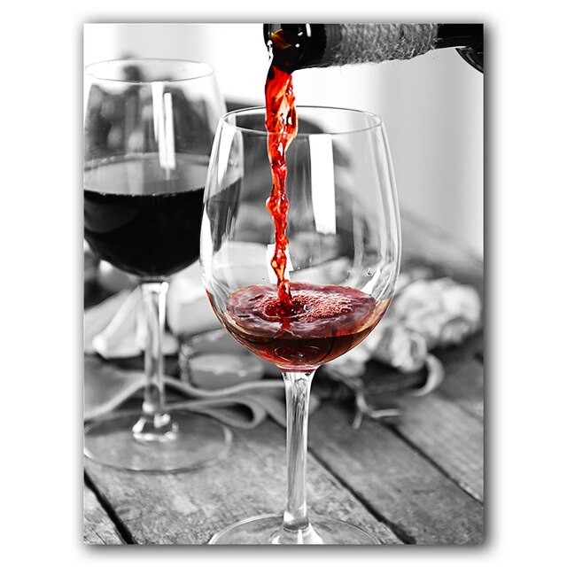 Quadro Decorativo Vinho Tinto 70x50
