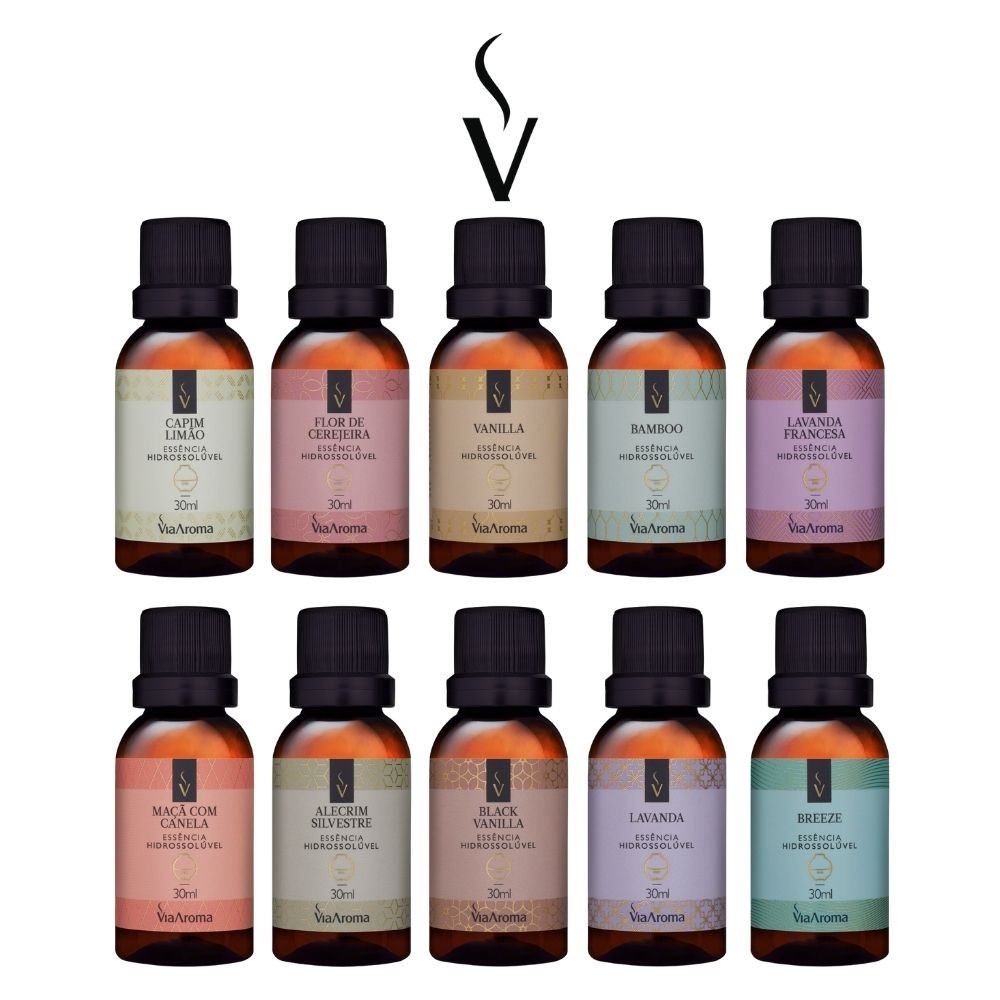 Essência Via Aroma Hidrossolúvel 30ml Para Umidificador Ultrassônico