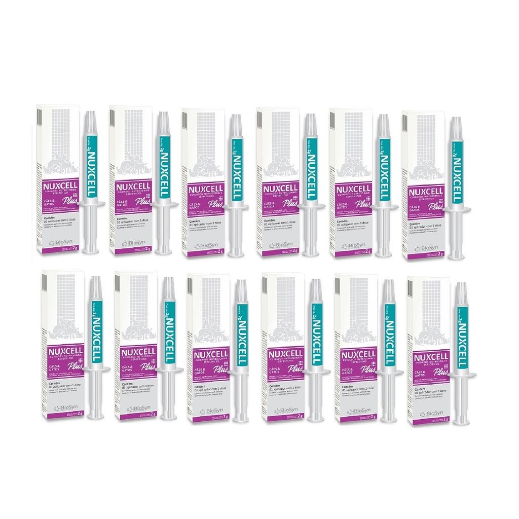 Kit 12 Nuxcell Plus Suplemento Vitamínico Biosyn 2g em Oferta na Shopee