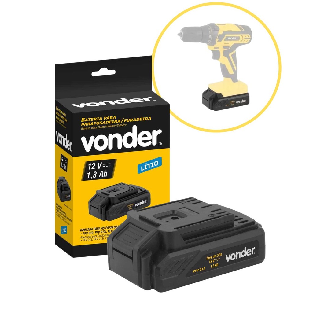 Bateria 12V Para Furadeira Parafusadeira PFV012 PFV012i PFV074 Vonder