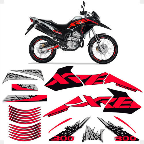 Kit Adesivos Moto  Xre 300 Adventure 2009/2018 Vermelho
