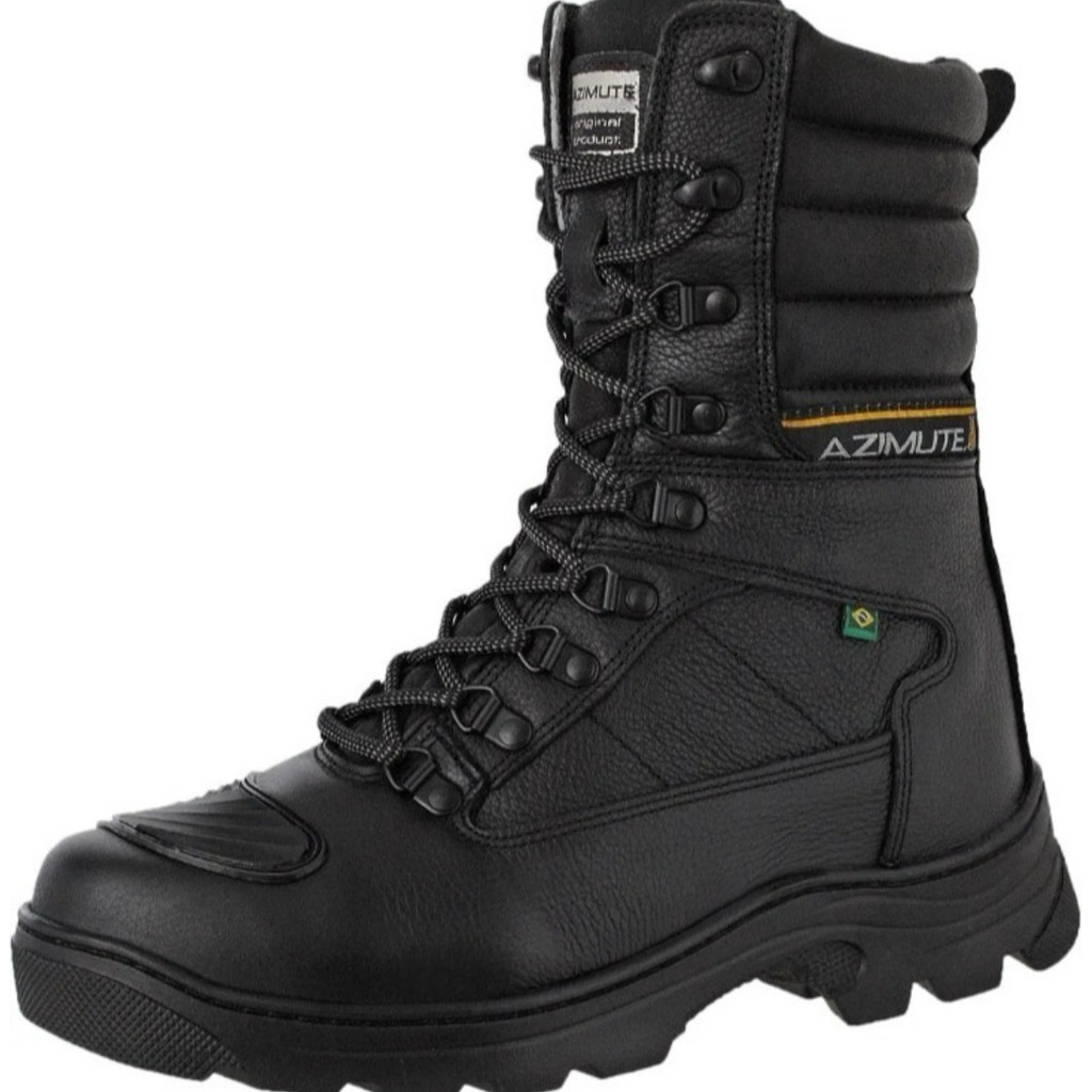 Bota Coturno Masculino Azimute Tatico Zíper Couro Legítimo — imagem 2 de 2
