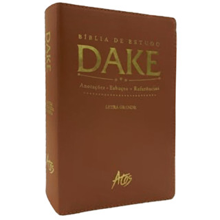 Bíblia de Estudo Dake | Letra Grande | Capa Luxo Caramelo em Oferta na Shopee