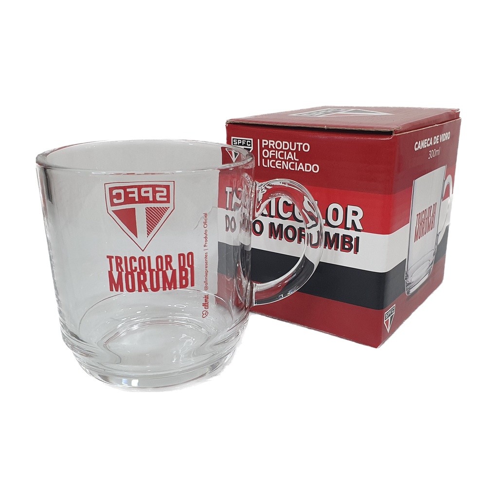 Caneca de Vidro São Paulo 300 mL Para São Paulino Licenciado