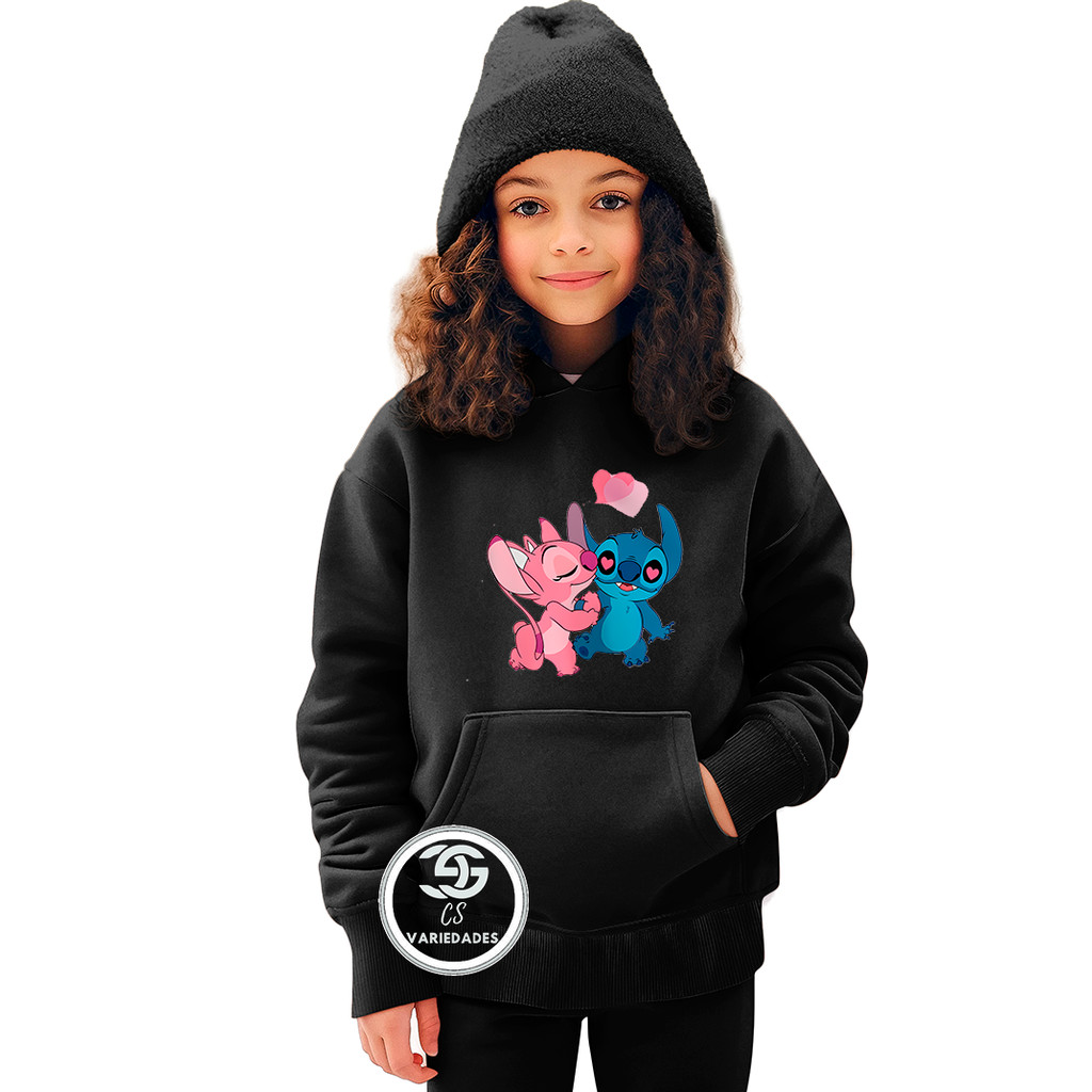 Moletom Infantil  Stitch Lilo Casal Desenho Infância Tv Lilo Kids Blusa Menino e Menina Blusa Flanelada Diversas cores