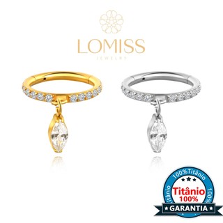 Piercing Argola Conch TitâNio Pvd ZircôNia Cravejada Pingente Oval Com Pontas Helix Septo Rook em Oferta na Shopee