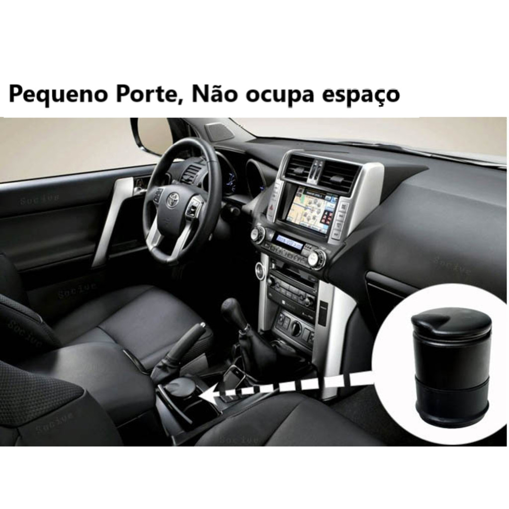 LP66 - Lixeira Veicular Automotiva Porta Moedas Porta Copos Anti Odor Portátil Universal lulu