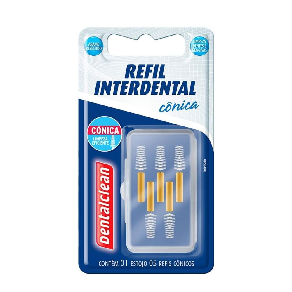 Kit 5 Refil Interdental para Aparelho Cônica Próteses Implantes Dentalclean