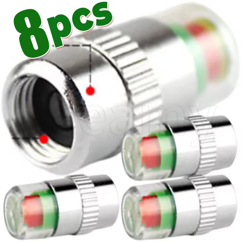 4/8 Unidades Tampas De Advertência De Pressão De Pneu De Automóvel-Tampa De Medidor Carro-Detecção De Aviso De Indicador em Oferta na Shopee