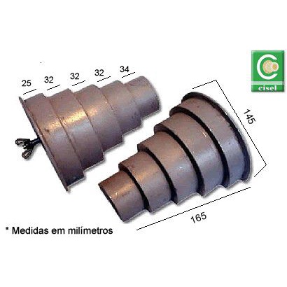 Forma de Alumínio p/ Bobinadeira 5 canais Monofásica Grande 145 mm- Mod. 6