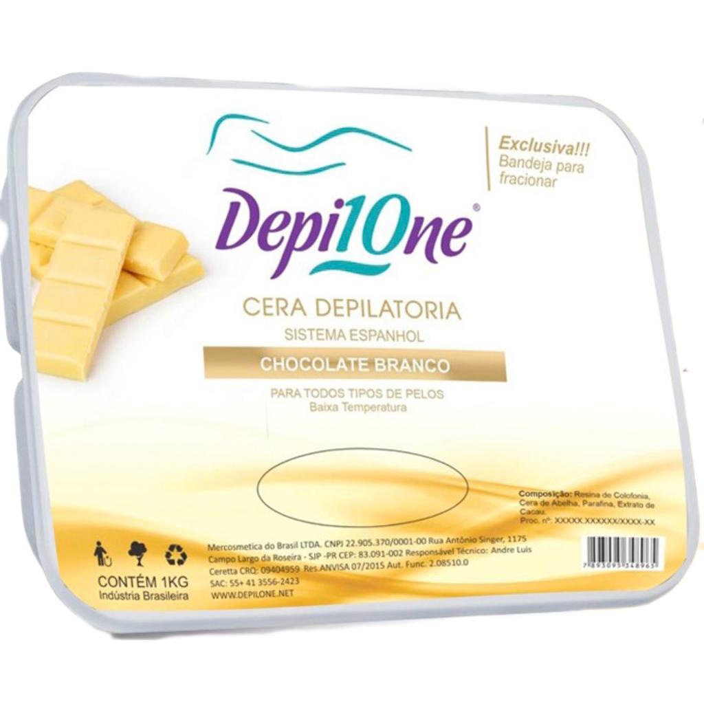 Cera Quente Depilatória Chocolate Branco 1kg Depil One