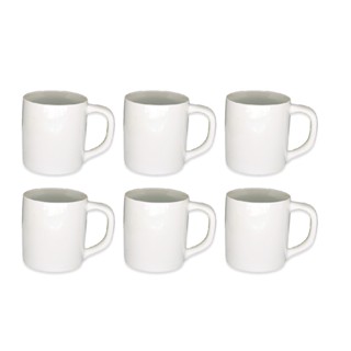 Canecas De Porcelana Lisa 300ml Kit 6 Unidades Branca