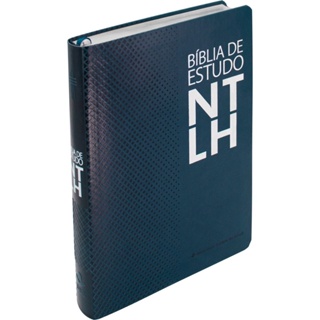 Bíblia de Estudo NTLH Tamanho Grande | Couro sintético | Azul em Oferta na Shopee