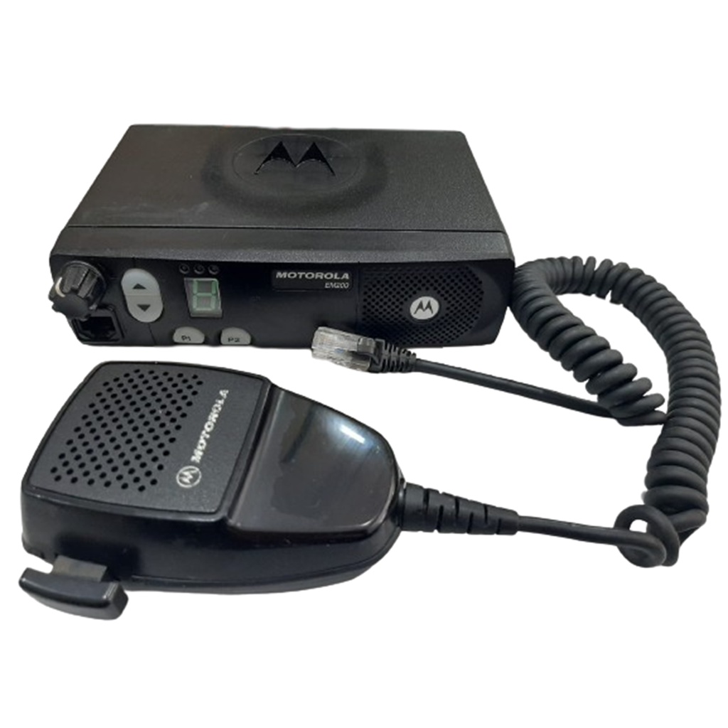 01 RADIO EM200 4 CANAIS UHF 40W + MICROFONE MOTOROLA