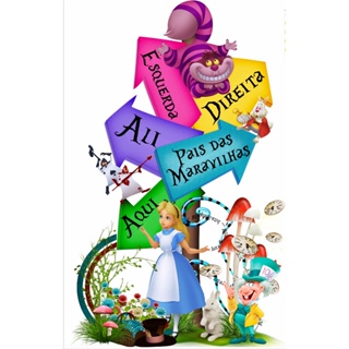 1 DISPLAY, TOTEN DE PLACA ALICE NO PAIS DAS MARAVILHAS EM MDF 3MM em Oferta na Shopee