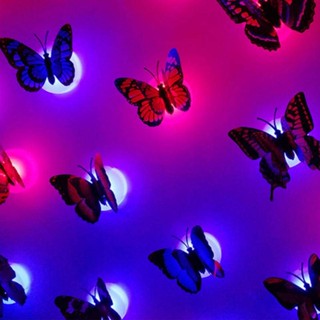 Autocolantes de parede tridimensionais 3d de parede tridimensionais de borboleta luminosa de LED Luz Nocturna Luminosa de Borboleta Luminosa de Natal