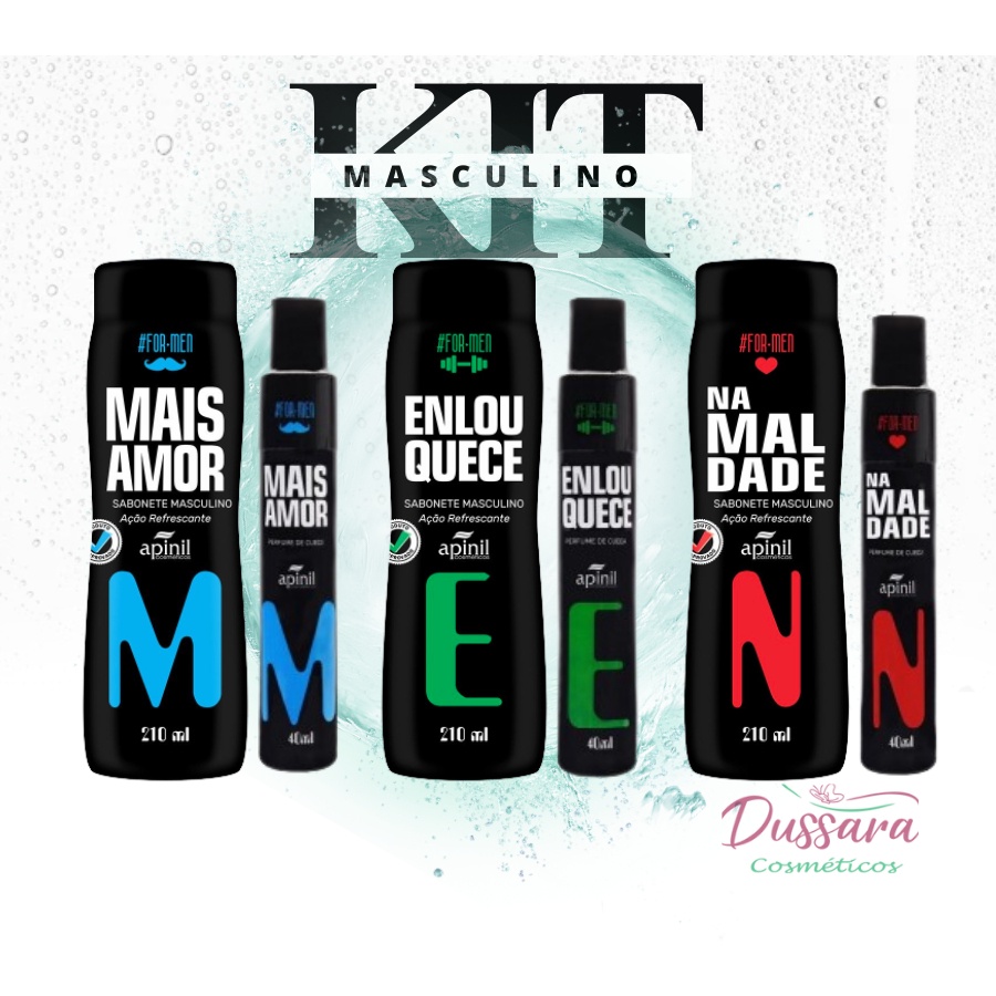 Kit Masculino (com 2 itens) Sabonete Líquido + Perfume de Cueca - Refrescante e Anti-Odor