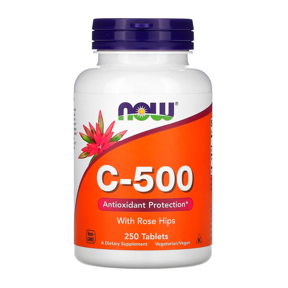 Vitamina C 500mg e Rosa Mosqueta Now Foods 250Tabls - Health