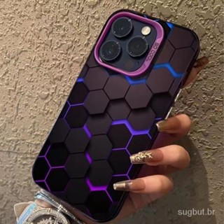 Novo bloco de favo de mel de textura legal marca de moda prata premium capa rígida para iPhone 15promax 15pro 15 14 13 12 11 pro max xr xs max 7 8 plus 14promax 13promax 11promax capa protetora anti-queda