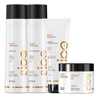 Eico Pro Óleo Sublime Reparador Shampoo Sem Sal e Condicionador + Máscara Tratamento + Finalizador Leave-in