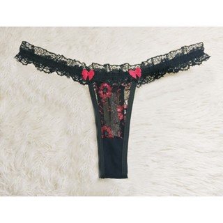 Tanga Espanhola de Renda Lingerie Sexy Fio Dental Calcinha