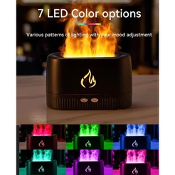 Umidificador Difusor de Ar Estiloso Chama de Simulação RGB